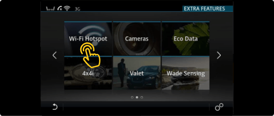 View-of-infotainment-screen-with-yellow-hand-icon-showing-user-to-press-Wi-Fi-hotspot